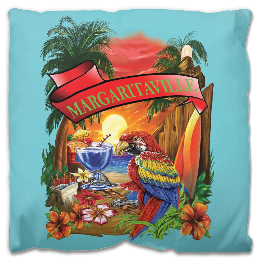 Baby Blue Margaritaville Parrot Outdoor Pillows B