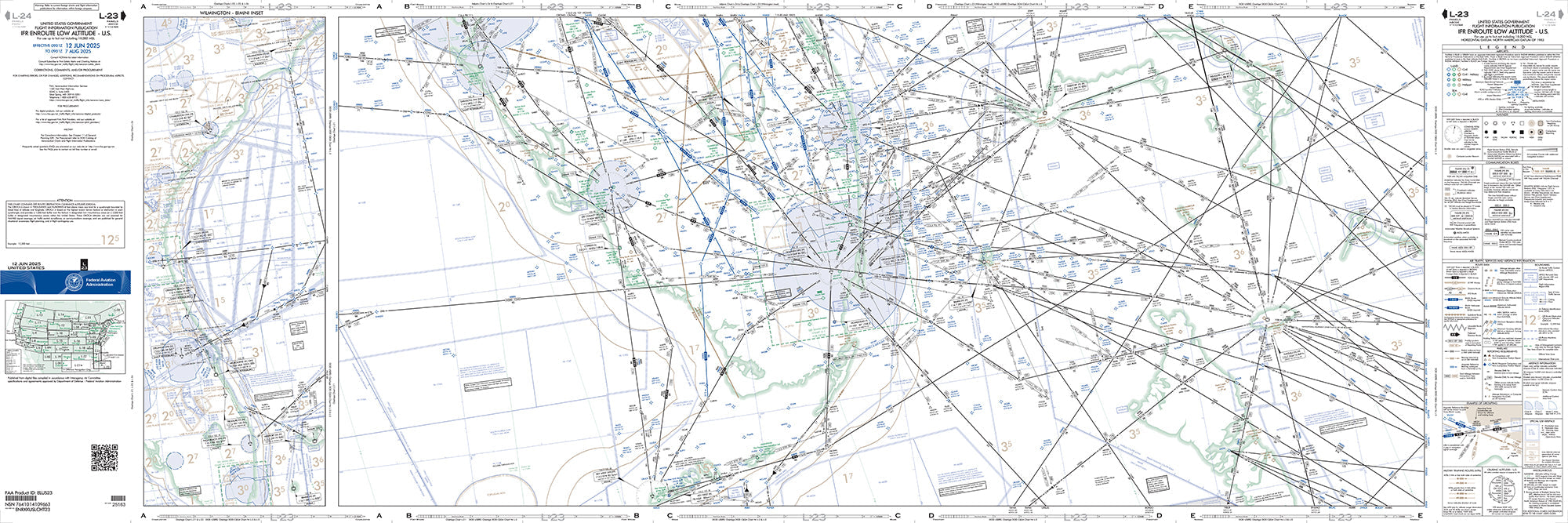 Low Altitude IFR Enroute Planning Chart L23 Miami Wall Mural