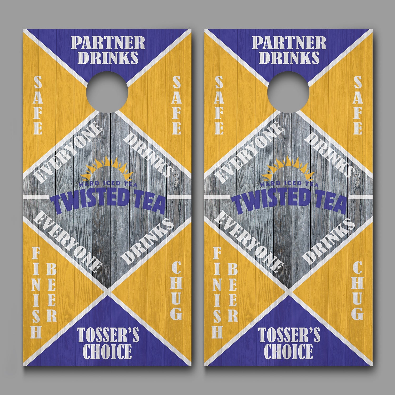 Drinking Game Twisted Tea Design Cornhole Board Decal Wraps