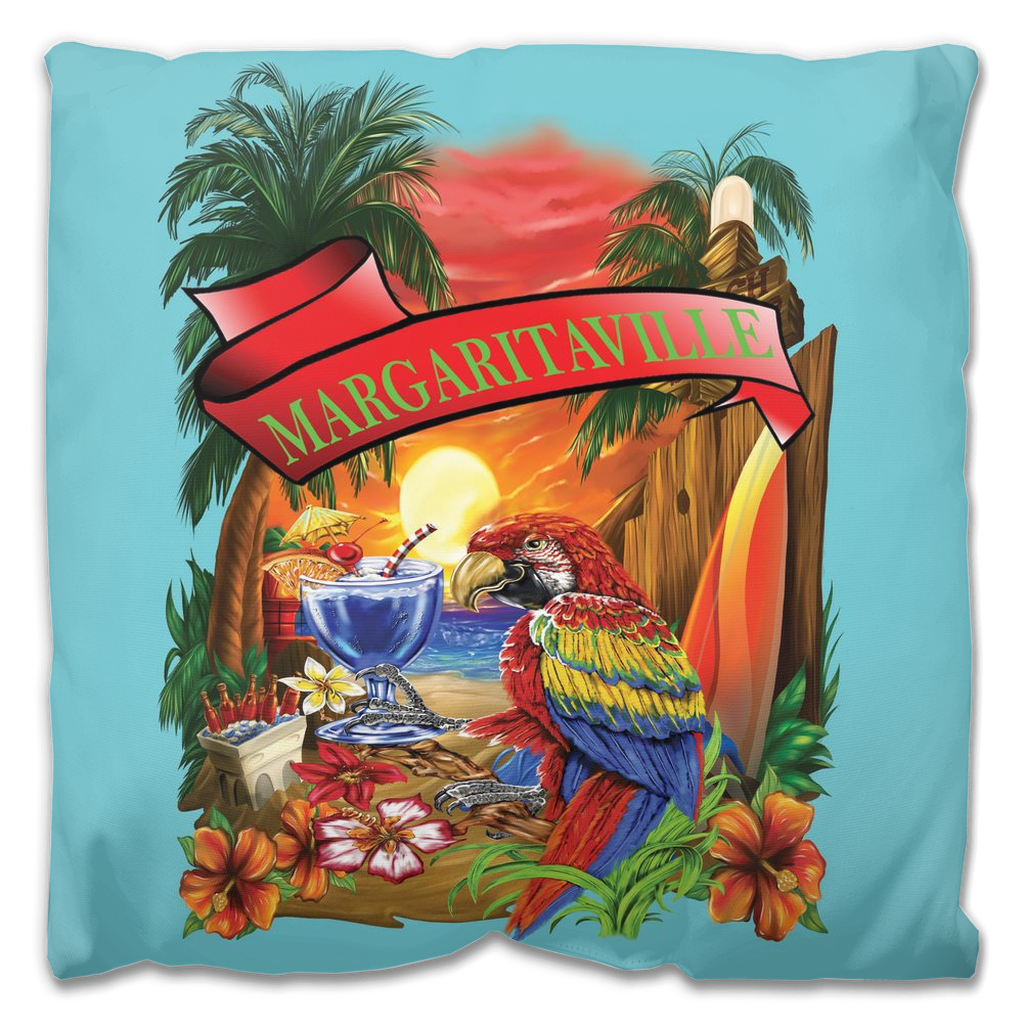 Baby Blue Margaritaville Parrot Outdoor Pillows B