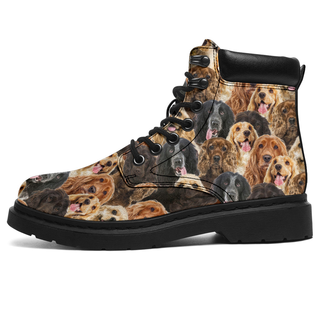 English Cocker Spaniel Full Face all weather boots