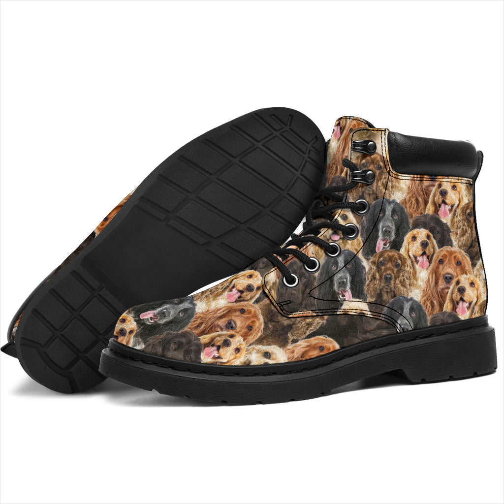English Cocker Spaniel Full Face all weather boots