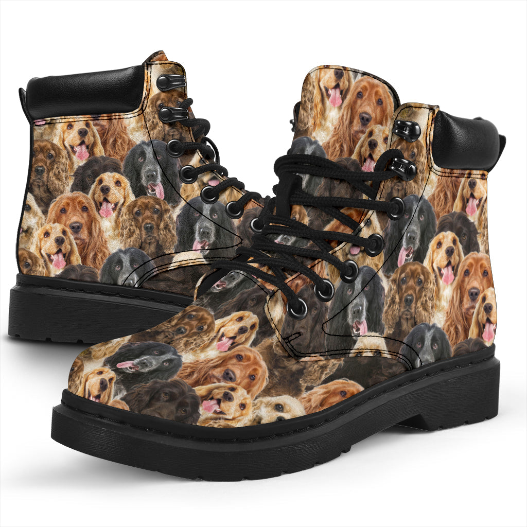 English Cocker Spaniel Full Face all weather boots