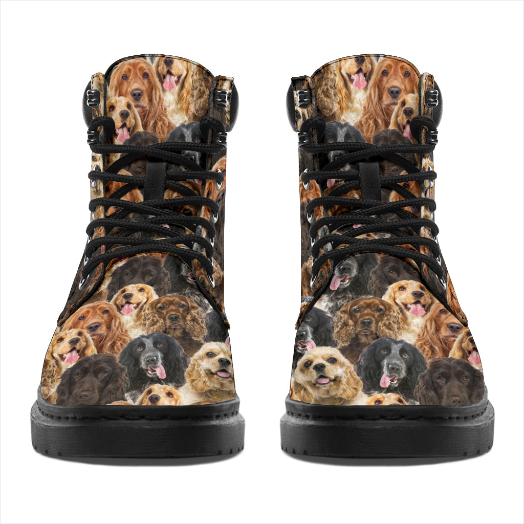 English Cocker Spaniel Full Face all weather boots