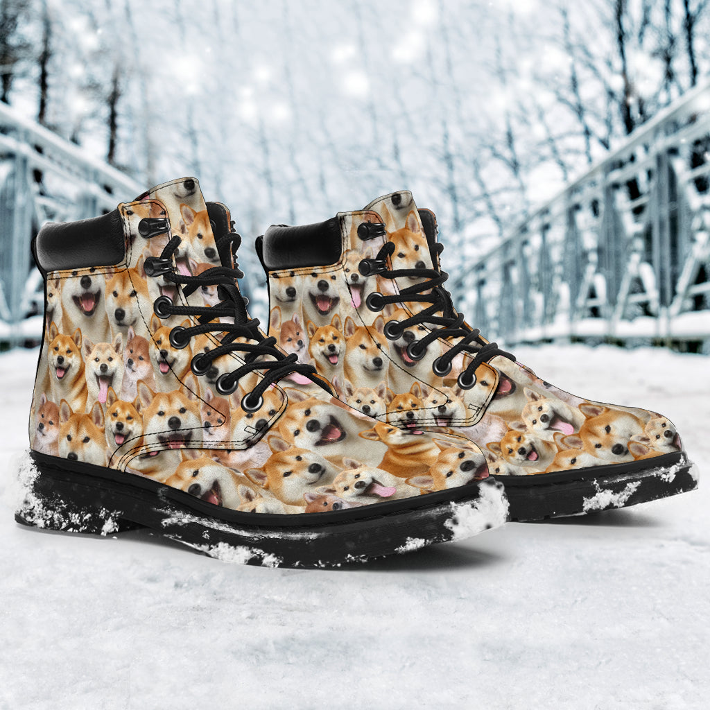 Shiba Inu Full Face all weather boots