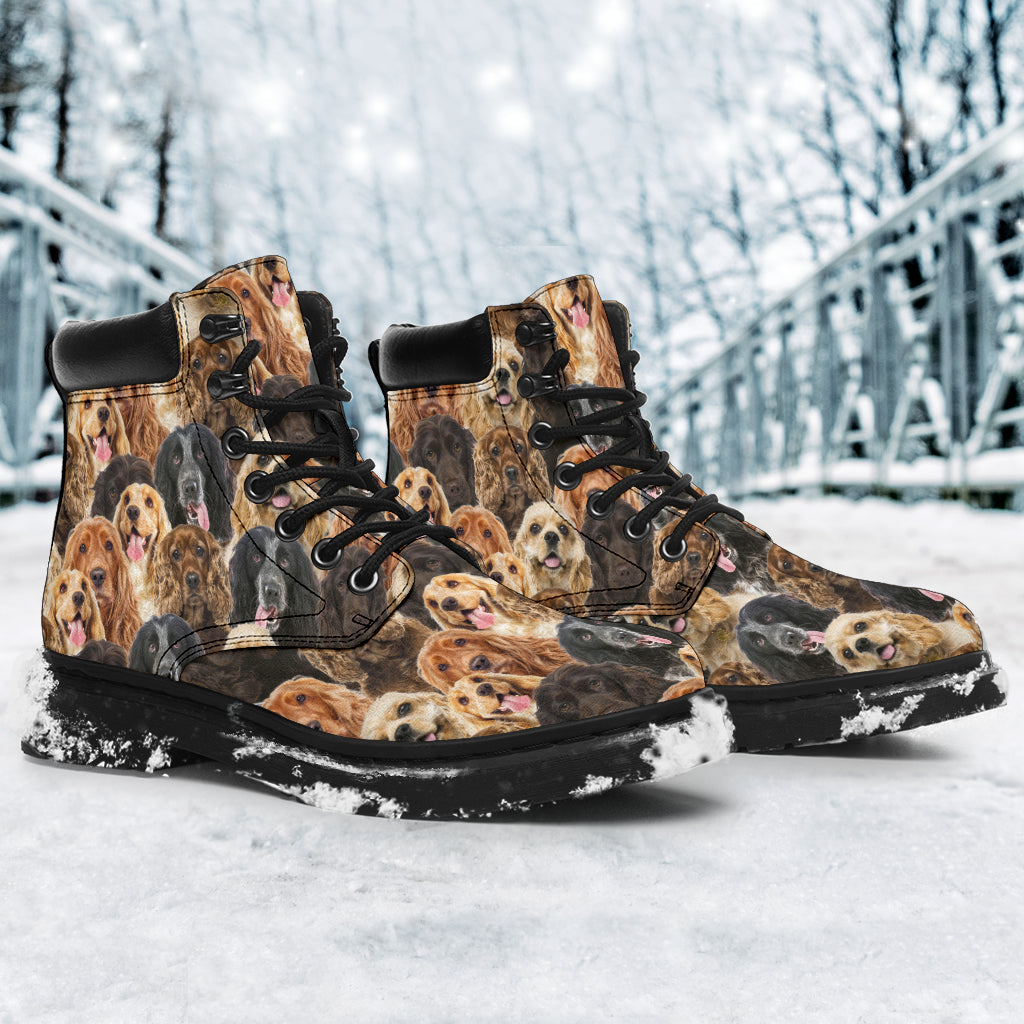 English Cocker Spaniel Full Face all weather boots
