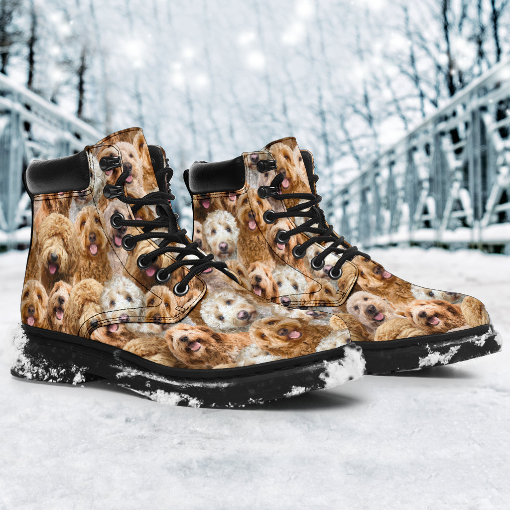 Goldendoodle Full Face all weather boots