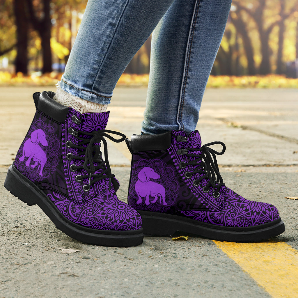 Dachshund Mandala all weather boots