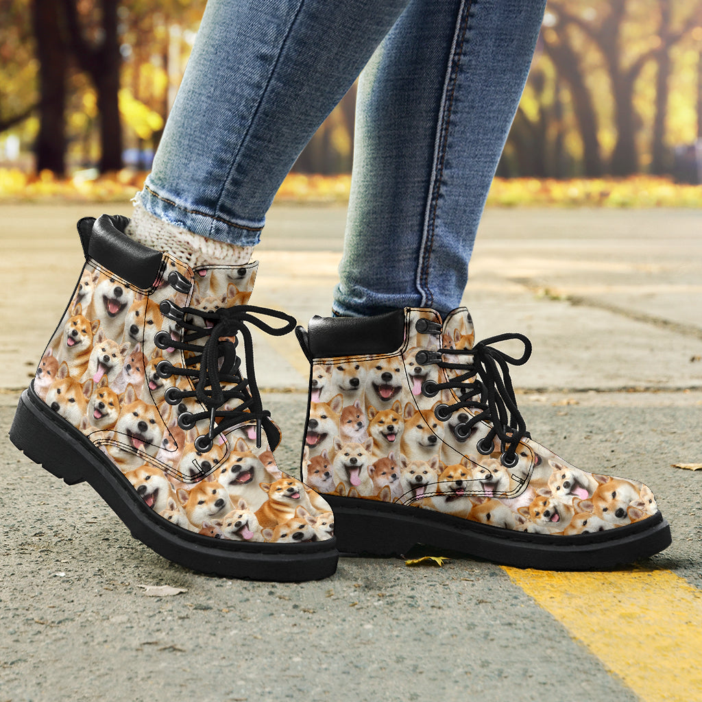 Shiba Inu Full Face all weather boots