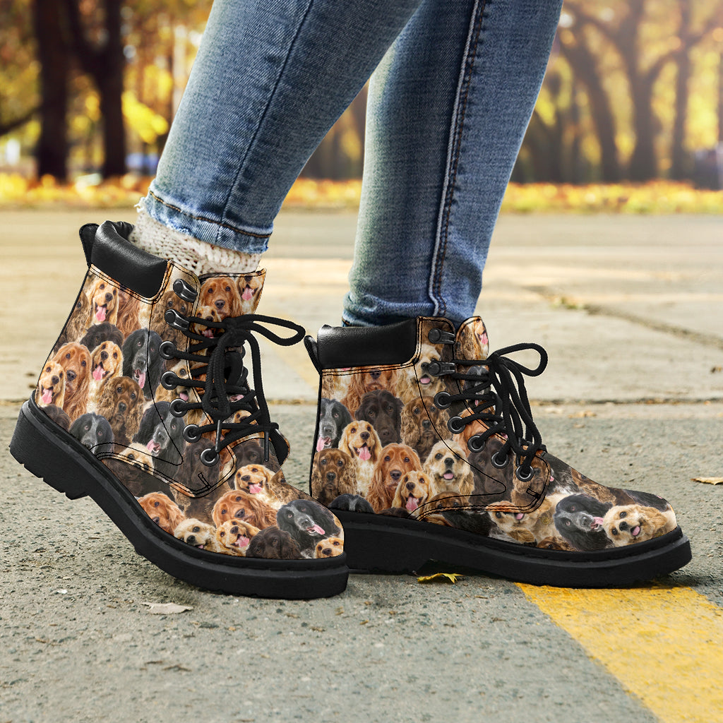 English Cocker Spaniel Full Face all weather boots