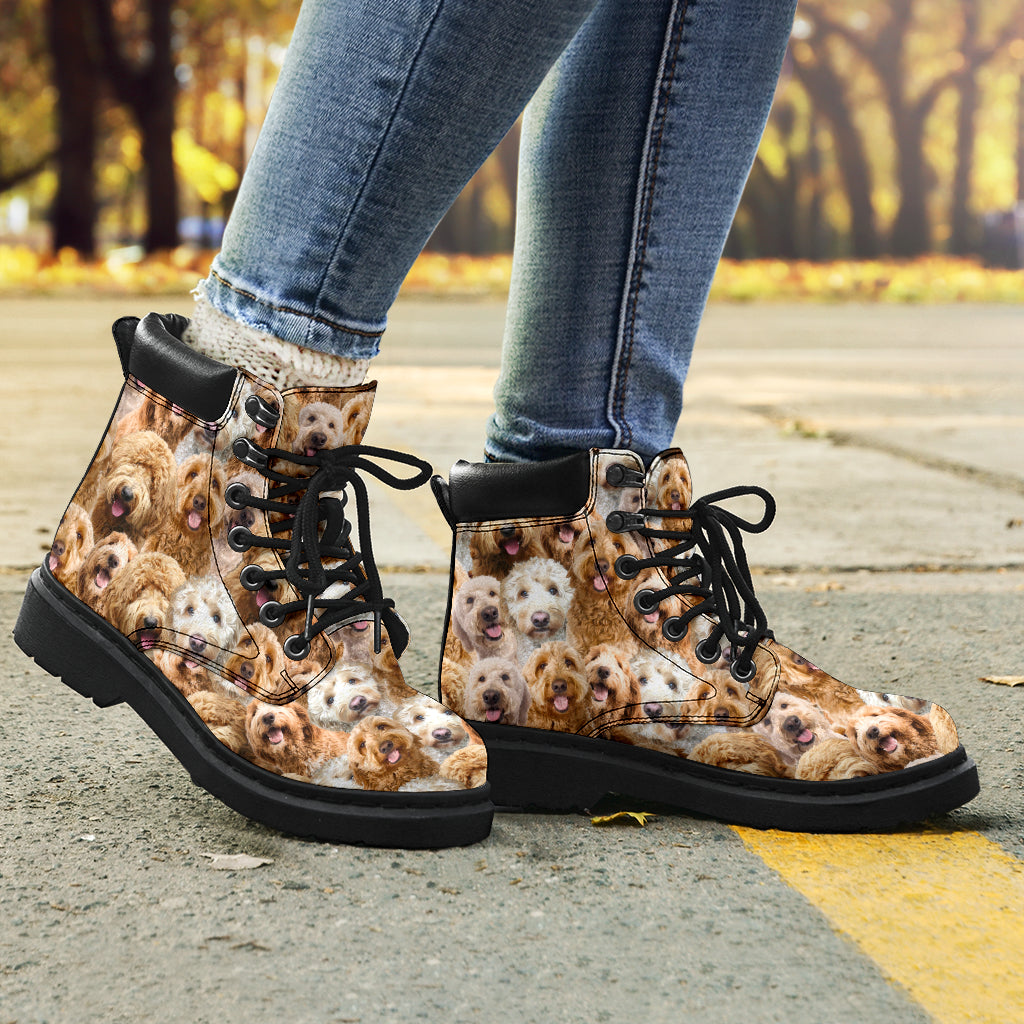 Goldendoodle Full Face all weather boots