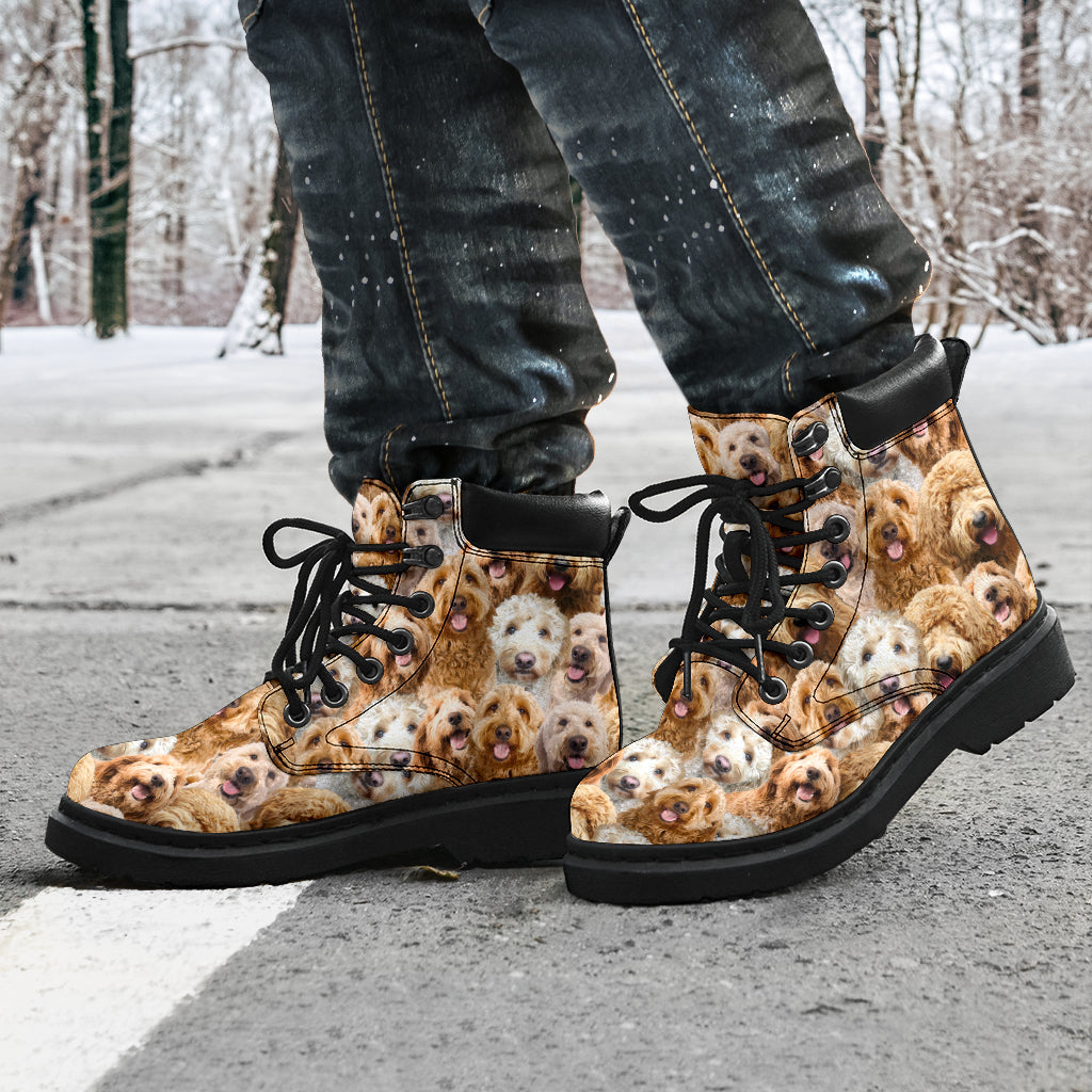 Goldendoodle Full Face all weather boots