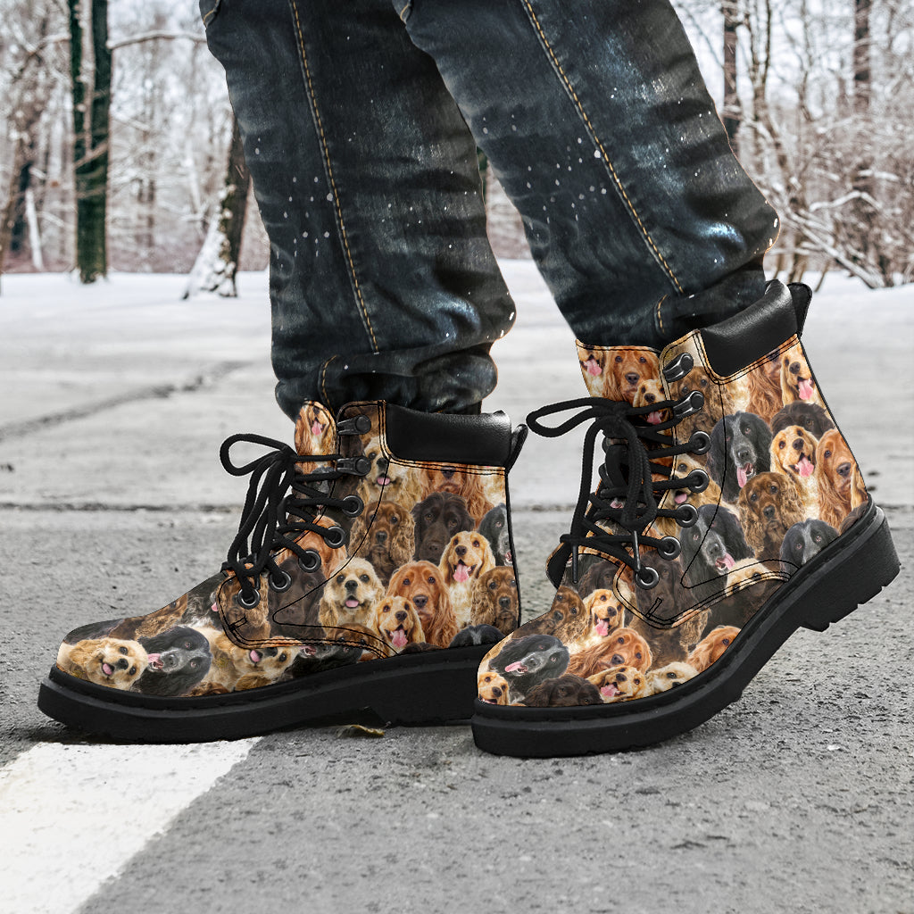 English Cocker Spaniel Full Face all weather boots