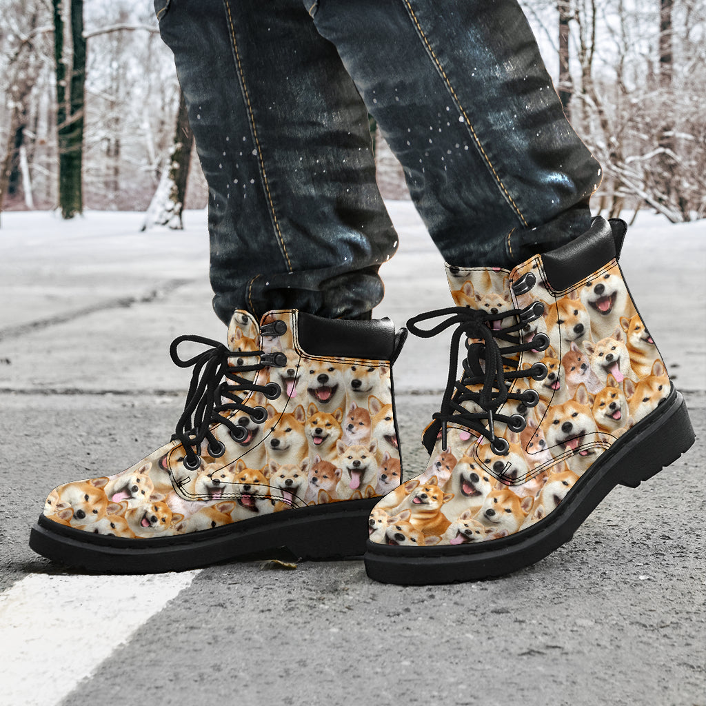 Shiba Inu Full Face all weather boots
