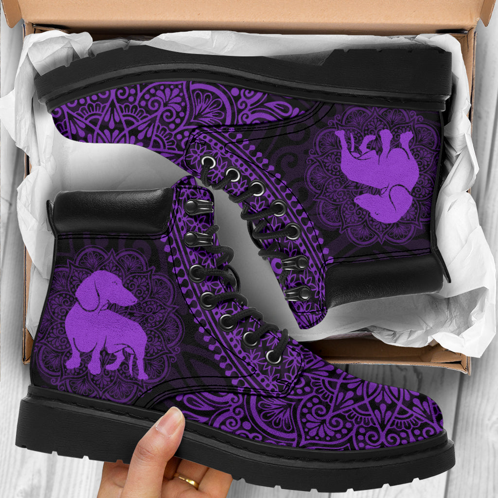 Dachshund Mandala all weather boots
