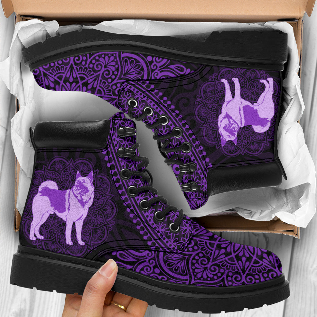 Norwegian Elkhound Mandala all weather boots