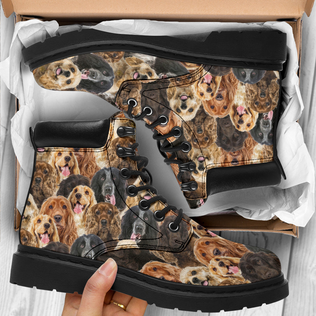 English Cocker Spaniel Full Face all weather boots