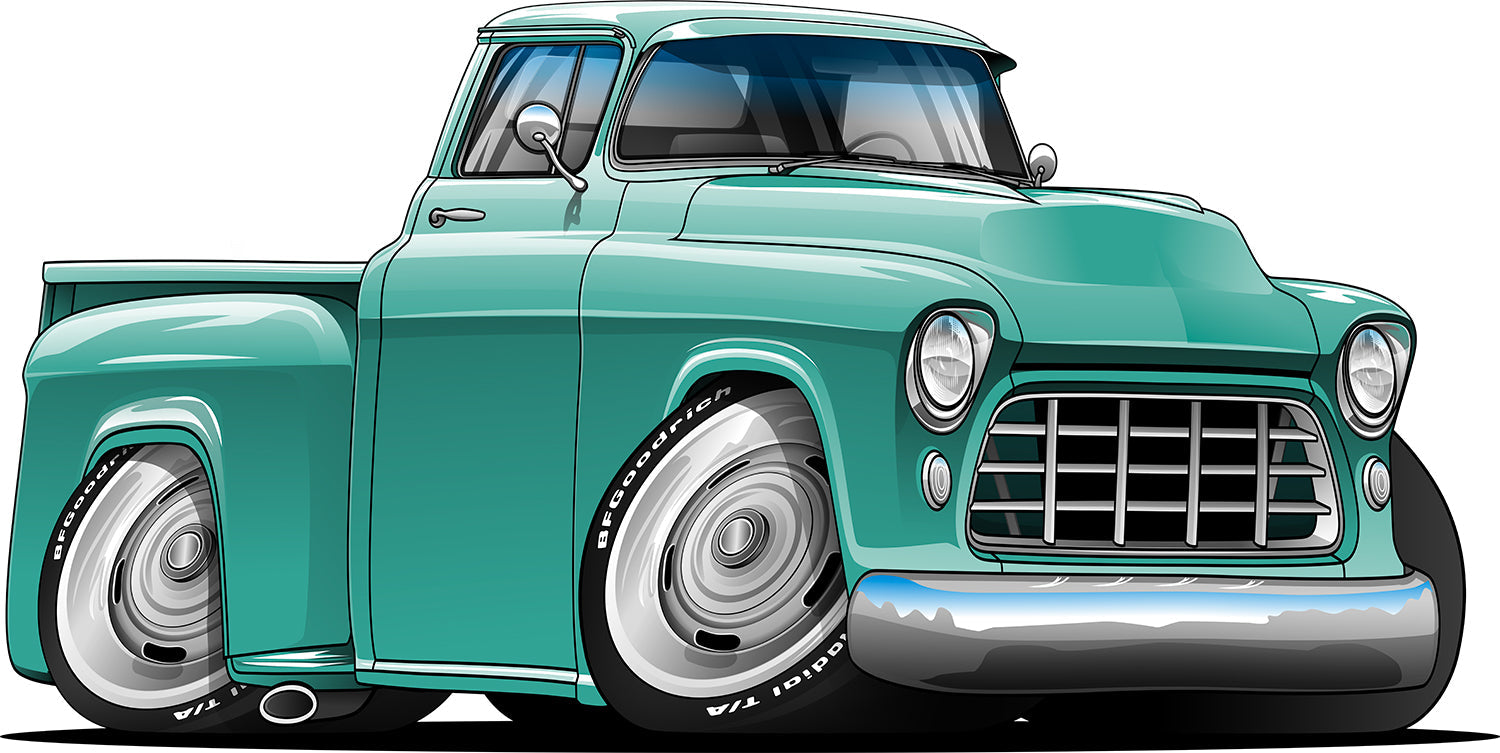 1955 Hot Rod Classic Chevy Pickup Truck Art Wall Decal